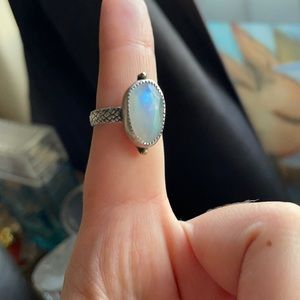 Rosecut Moonstone Ring 7 925 Marked